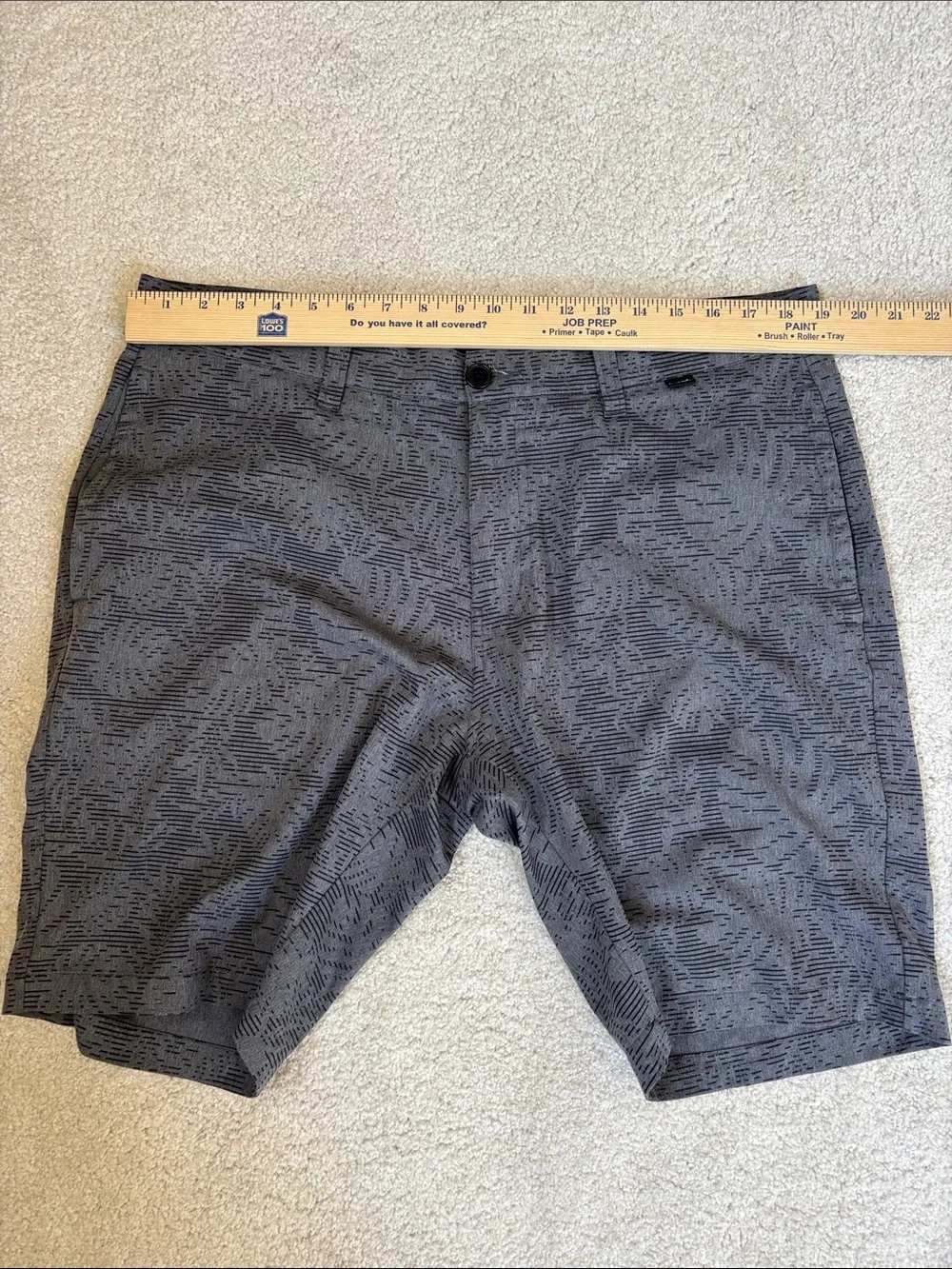 Travis Mathew Tropical Golf Performance Chino Shorts Comfort Travel Gray Mens 36